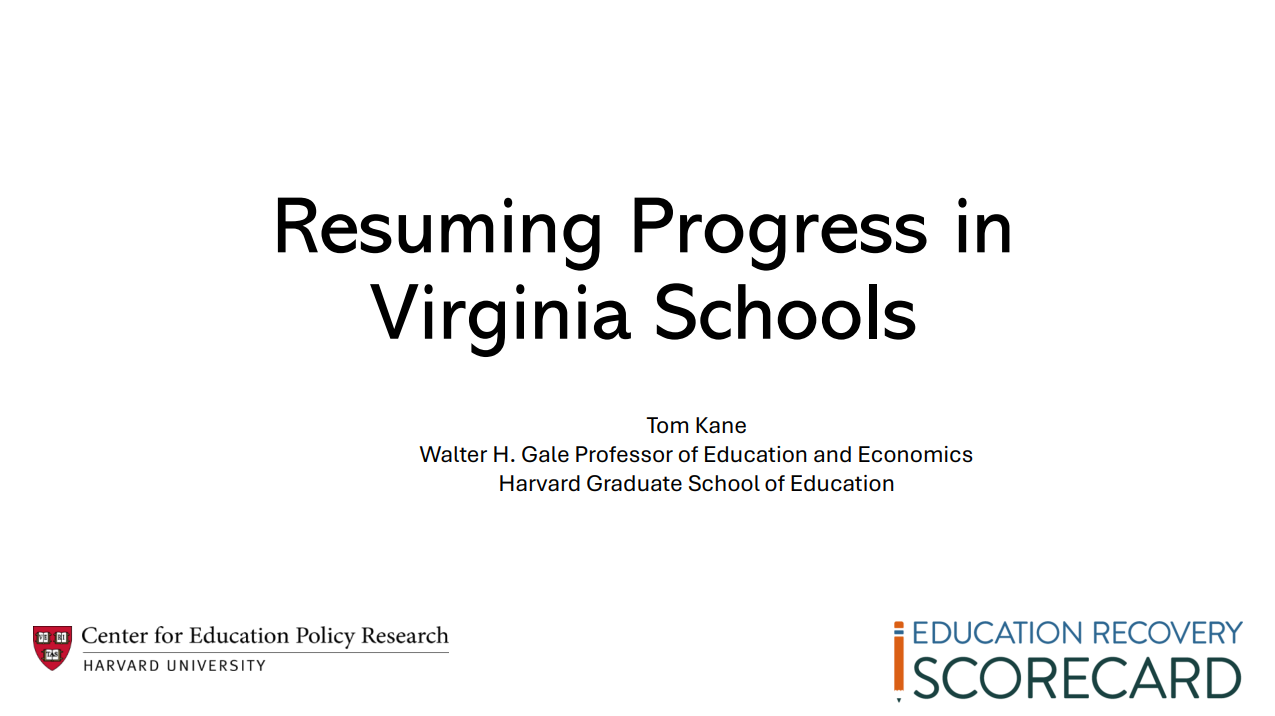 Reanudación del progreso en las escuelas de Virqinia